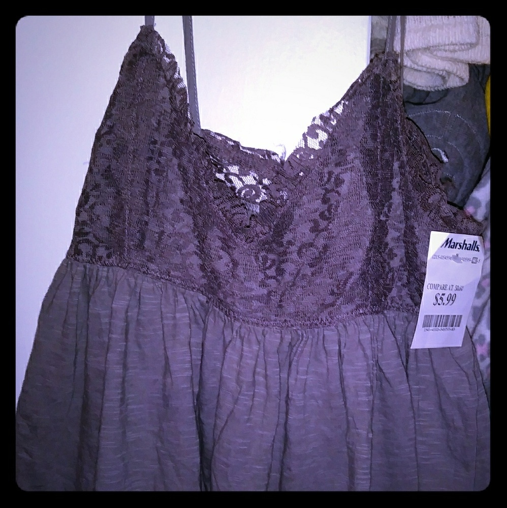 Gray spaghetti strap tank top